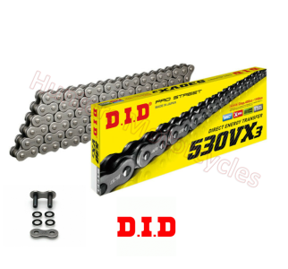 DID 530 VX3 112 Link X-Ring Heavy Duty Motorcycle Chain