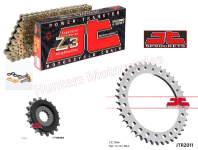 Triumph 1050 Speed Triple JT Gold X-Ring Chain and Quiet JT Sprocket Kit